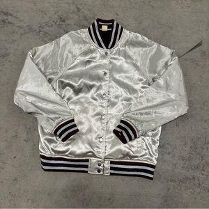 Levi’s Reversible Black Silver Cheetahs Bomber Jacket Medium